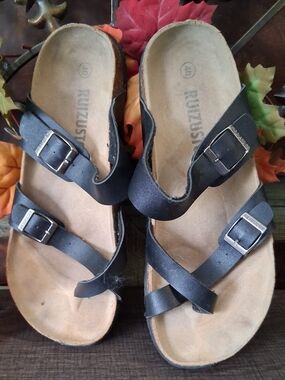 Ruizustock Black Strappy Sandals